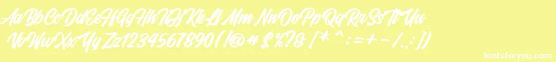 FrestyPersonalUseOnly Font – White Fonts on Yellow Background