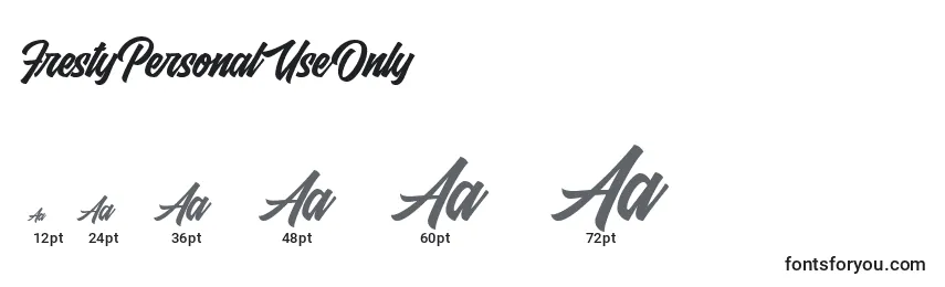 FrestyPersonalUseOnly Font Sizes