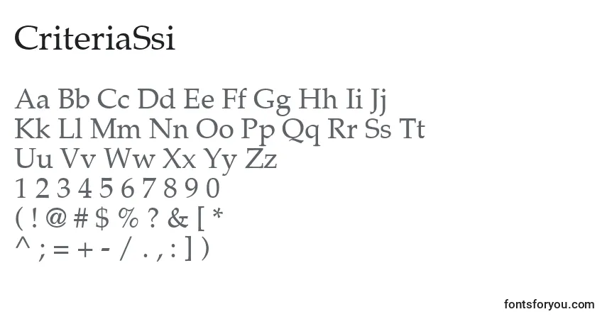 CriteriaSsi-fontti – aakkoset, numerot, erikoismerkit