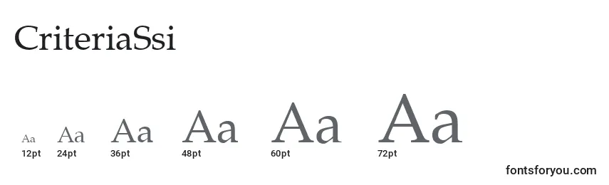 Größen der Schriftart CriteriaSsi