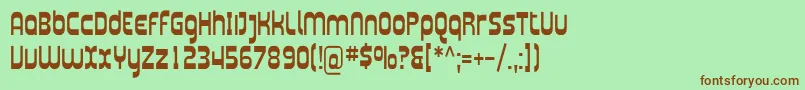 Plasma05 Font – Brown Fonts on Green Background