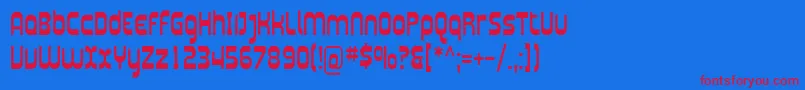 Plasma05 Font – Red Fonts on Blue Background