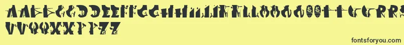 Afronsu Font – Black Fonts on Yellow Background