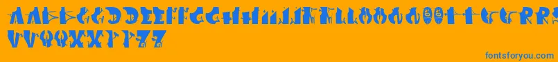 Afronsu Font – Blue Fonts on Orange Background