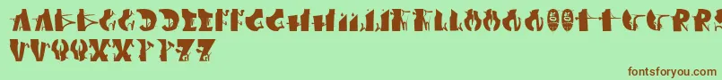 Afronsu Font – Brown Fonts on Green Background