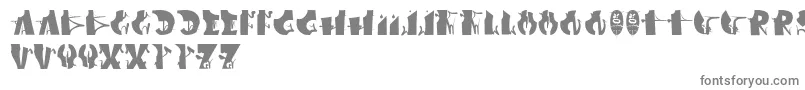 Afronsu-fontti – harmaat kirjasimet valkoisella taustalla