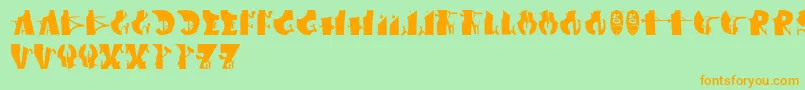 Afronsu Font – Orange Fonts on Green Background