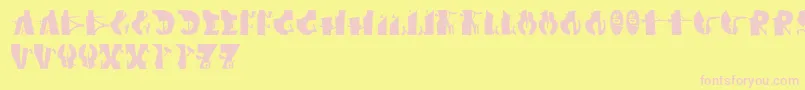 Afronsu Font – Pink Fonts on Yellow Background