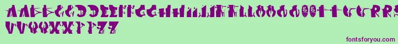 Afronsu Font – Purple Fonts on Green Background