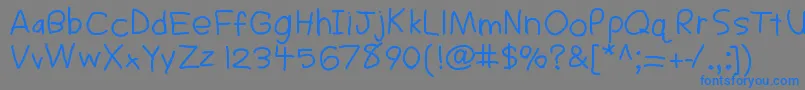 フォントSigs – 灰色の背景に青い文字