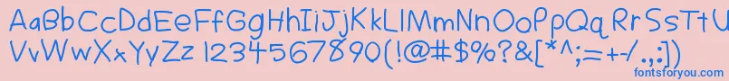 Sigs Font – Blue Fonts on Pink Background