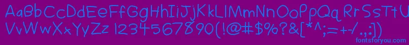 Sigs Font – Blue Fonts on Purple Background