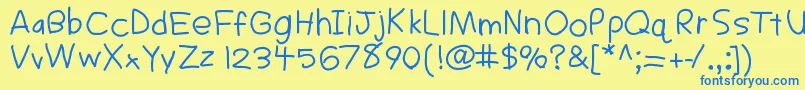 Sigs Font – Blue Fonts on Yellow Background