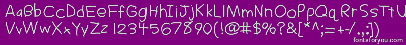 Sigs Font – Green Fonts on Purple Background