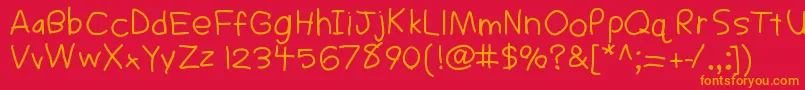 Sigs Font – Orange Fonts on Red Background