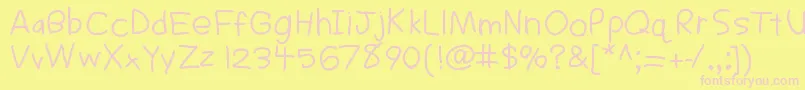 Sigs-Schriftart – Rosa Schriften auf gelbem Hintergrund