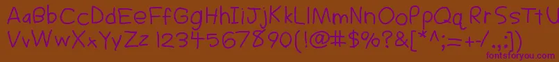 Sigs Font – Purple Fonts on Brown Background