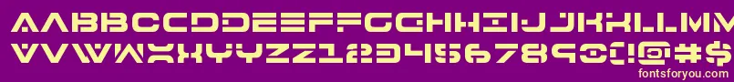 7thservice Font – Yellow Fonts on Purple Background