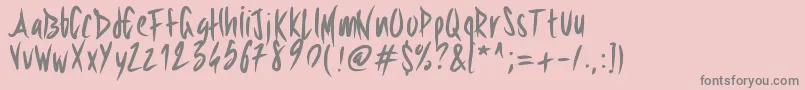 Pwsharpbrush Font – Gray Fonts on Pink Background