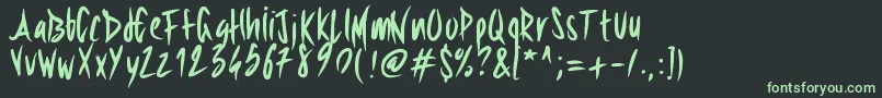 Fonte Pwsharpbrush – fontes verdes em um fundo preto