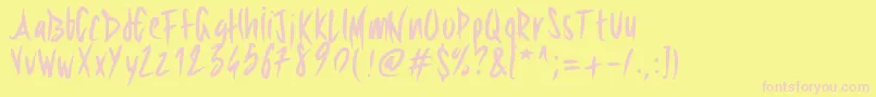 Pwsharpbrush Font – Pink Fonts on Yellow Background