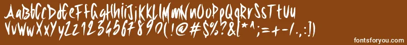 Pwsharpbrush Font – White Fonts on Brown Background