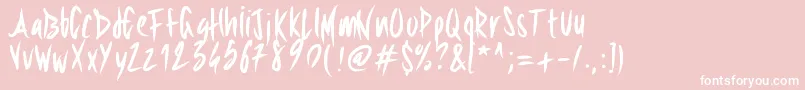 Pwsharpbrush Font – White Fonts on Pink Background