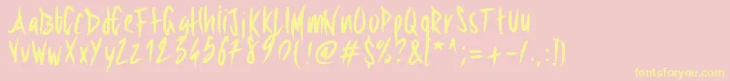 Pwsharpbrush Font – Yellow Fonts on Pink Background