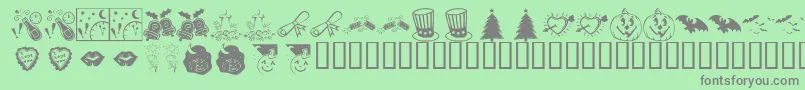 KrPickAHoliday Font – Gray Fonts on Green Background