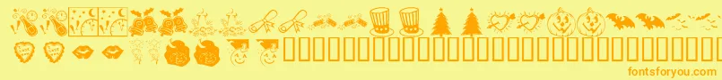 KrPickAHoliday Font – Orange Fonts on Yellow Background