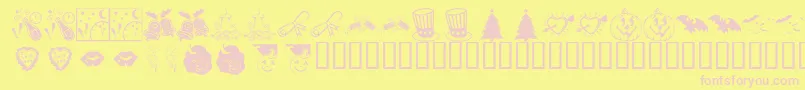 KrPickAHoliday Font – Pink Fonts on Yellow Background