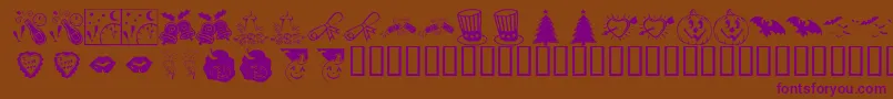 KrPickAHoliday Font – Purple Fonts on Brown Background