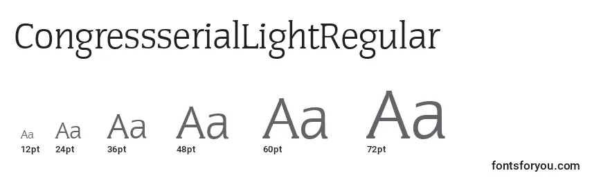 Размеры шрифта CongressserialLightRegular