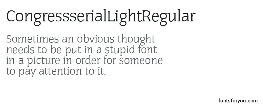 CongressserialLightRegular Font