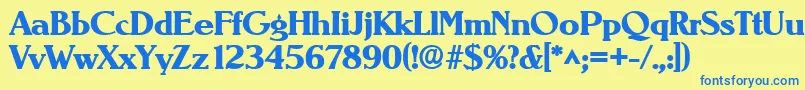NevadalhBold Font – Blue Fonts on Yellow Background