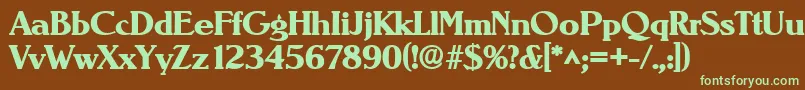 NevadalhBold Font – Green Fonts on Brown Background