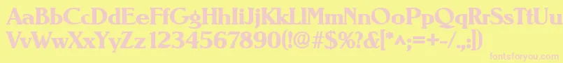 NevadalhBold-fontti – vaaleanpunaiset fontit keltaisella taustalla