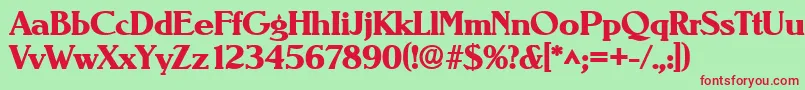 NevadalhBold Font – Red Fonts on Green Background