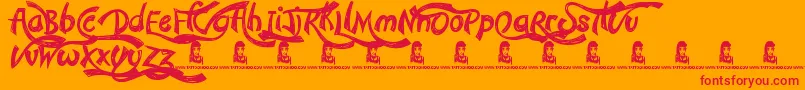 ConfettiStream Font – Red Fonts on Orange Background