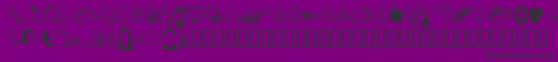 Tombats7-fontti – mustat fontit violetilla taustalla
