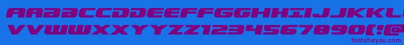 Dekarangerexpandital Font – Purple Fonts on Blue Background