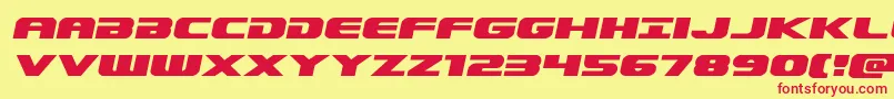 Dekarangerexpandital Font – Red Fonts on Yellow Background