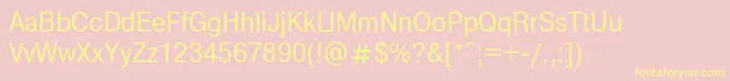 NthelveticaNarrowNormaloblique Font – Yellow Fonts on Pink Background