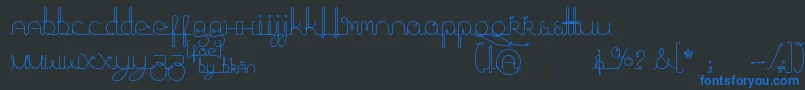 FragmentsOfEter-Schriftart – Blaue Schriften auf schwarzem Hintergrund