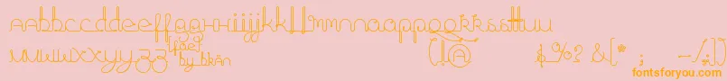 FragmentsOfEter-Schriftart – Orangefarbene Schriften auf rosa Hintergrund