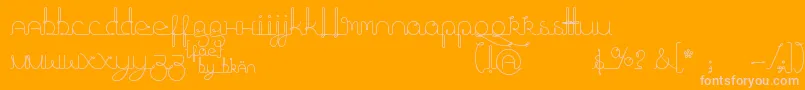 FragmentsOfEter-fontti – vaaleanpunaiset fontit oranssilla taustalla