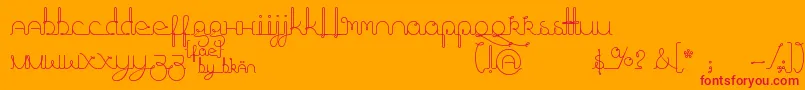 FragmentsOfEter-Schriftart – Rote Schriften auf orangefarbenem Hintergrund