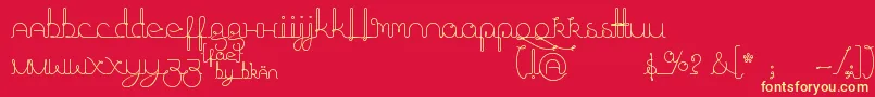 FragmentsOfEter-Schriftart – Gelbe Schriften auf rotem Hintergrund