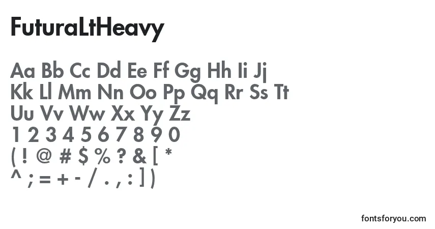 Czcionka FuturaLtHeavy – alfabet, cyfry, specjalne znaki