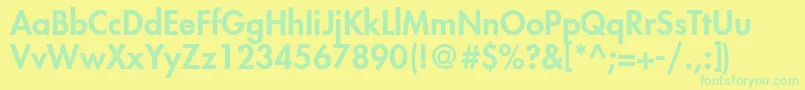 FuturaLtHeavy Font – Green Fonts on Yellow Background